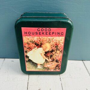 Vintage 90s Good Housekeeping Tin Cookie Tin Baby Nursery Decor Little Girl Room
